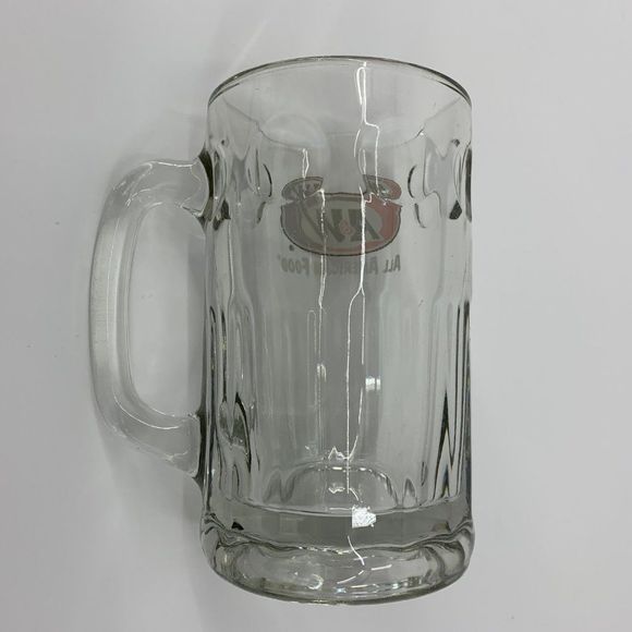 A & W Root Beer ALL AMERICAN FOOD 5 3/4" Heavy Clear Glass Mug 1995 Logo 0781 - Picture 12 of 12